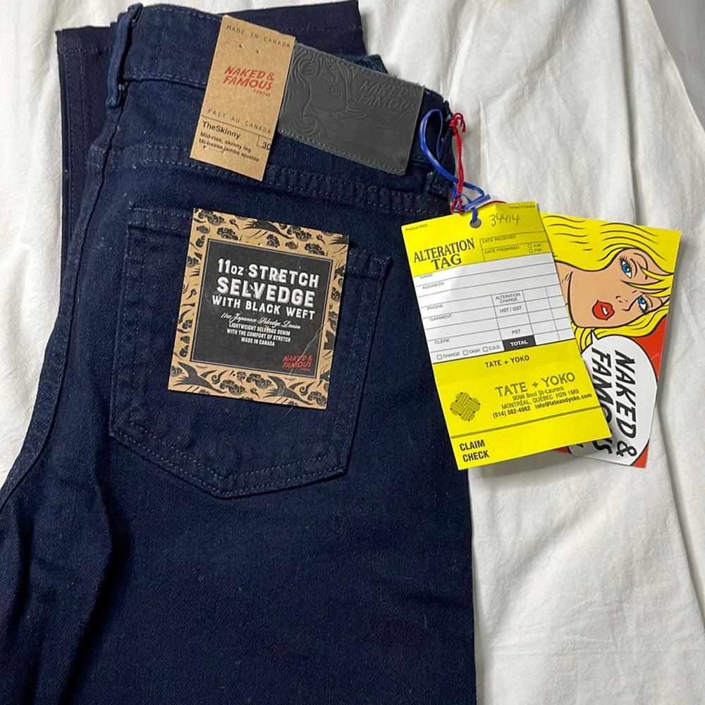 Naked and famous denim jeans dark wash
